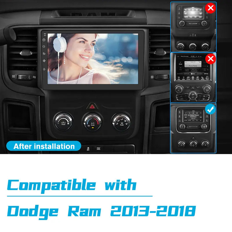 AWESAFE Android 12 Car Radio Stereo for Dodge Ram 2013-2018 1500 2500 3500(Manual AC) with Built-in Wireless Apple CarPlay & Android Auto AWESAFE