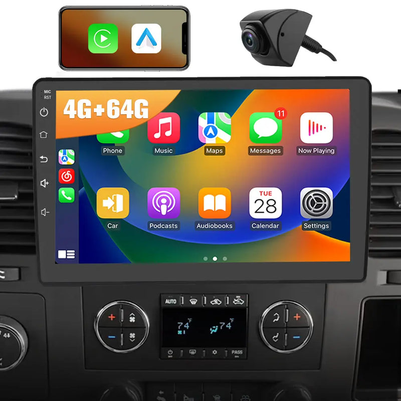 AWESAFE Android 12 Car Radio Stereo for  GMC chevy Silverado 2007-2013 with Built-in Wireless Apple CarPlay & Android Auto AWESAFE