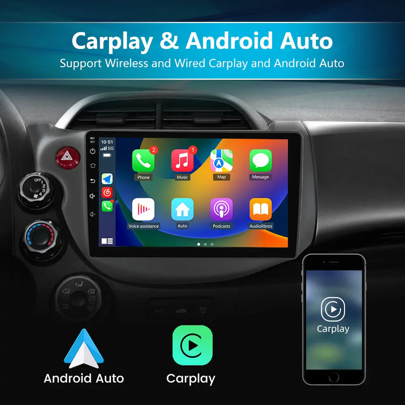 AWESAFE Android 12 Car Radio Stereo for Honda Fit 2007-2013 with Built-in Wireless Apple CarPlay & Android Auto AWESAFE