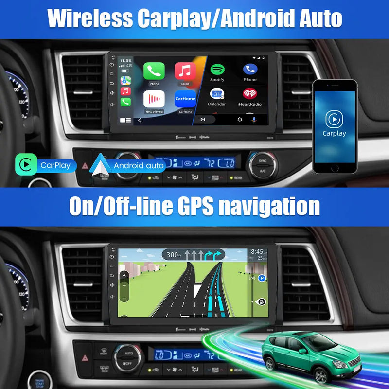 AWESAFE Android 12 Car Radio Stereo for Toyota Highlander 2014-2019 with Built-in Wireless Apple CarPlay & Android Auto AWESAFE