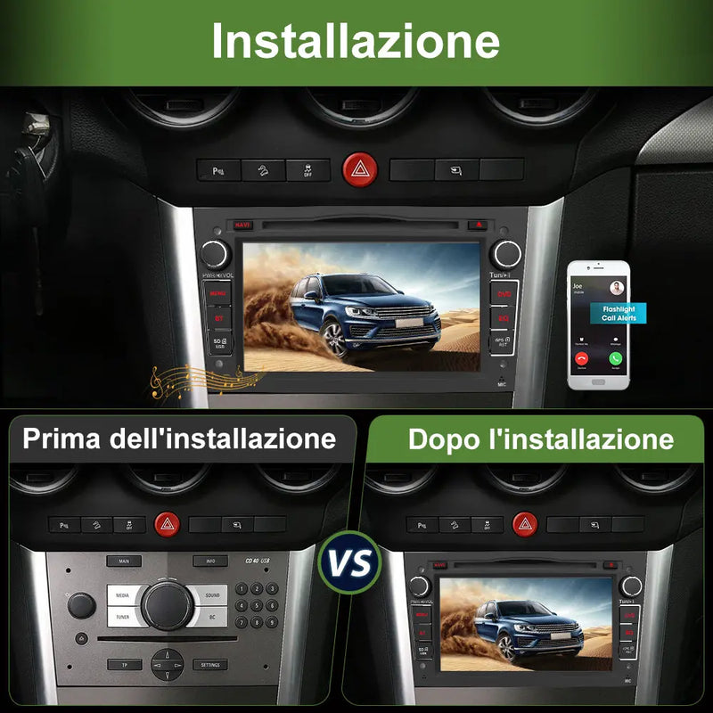 AWESAFE Android 12 Nero Autoradio 2G+32G con Schermo Touchscreen 7 Pollici Bluetooth/FM/Carplay- Per Opel Vivaro Sigum Meriva Astra Tigra Twin Top Antara Combo Agila Corsa Vectra Zafira AWESAFE