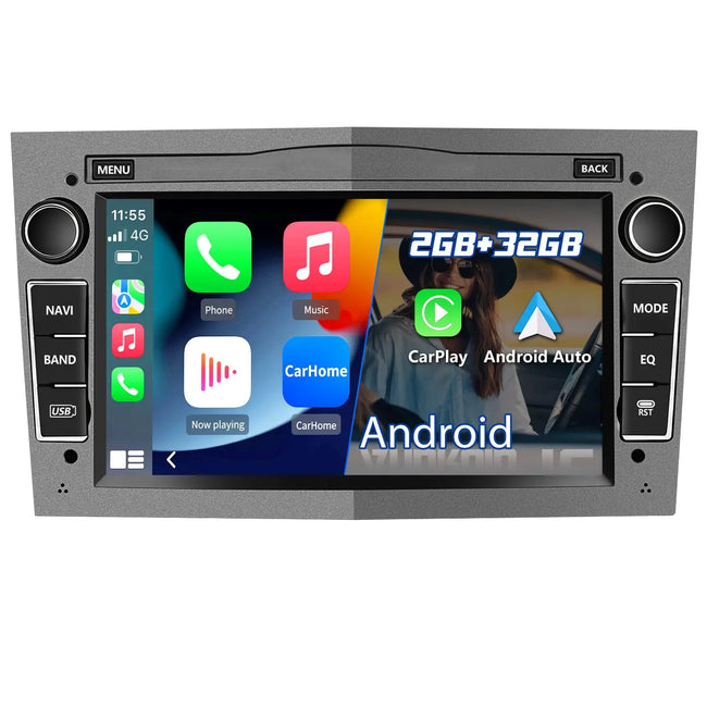 AWESAFE Android 13 2GB+32GB Pantalla de Coche para Opel con Carplay/Android Auto, Pantalla Táctil 7 Pulgadas con WiFi/GPS/Bluetooth/DSP/RDS/USB/FM/24 Temas, Apoyo Mandos Volante,MirrorLink(Gris) AWESAFE