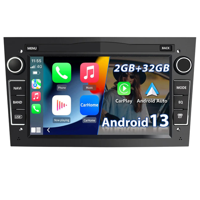 AWESAFE Android 13 2GB+32GB Pantalla de Coche para Opel con Carplay/Auto, Pantalla Táctil 7 Pulgadas con WiFi/GPS/Bluetooth/DSP/RDS/USB/FM/24 Temas, Apoyo Mandos Volante,MirrorLink, RCA (Negro) AWESAFE