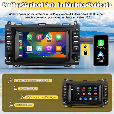 AWESAFE Android 13 2GB+32GB Radio Coche con Pantalla Táctil 8 Pulgadas para Mercedes-Benz, Autoradio para Clase A W169/Clase B W245/W639 Vito/Viano/W906 Sprinter, con Carplay y Android Auto AWESAFE