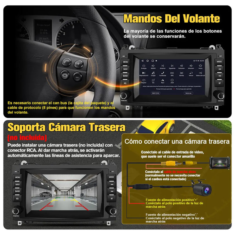 AWESAFE Android 13 2GB+32GB Radio Coche con Pantalla Táctil 8 Pulgadas para Mercedes-Benz, Autoradio para Clase A W169/Clase B W245/W639 Vito/Viano/W906 Sprinter, con Carplay y Android Auto AWESAFE