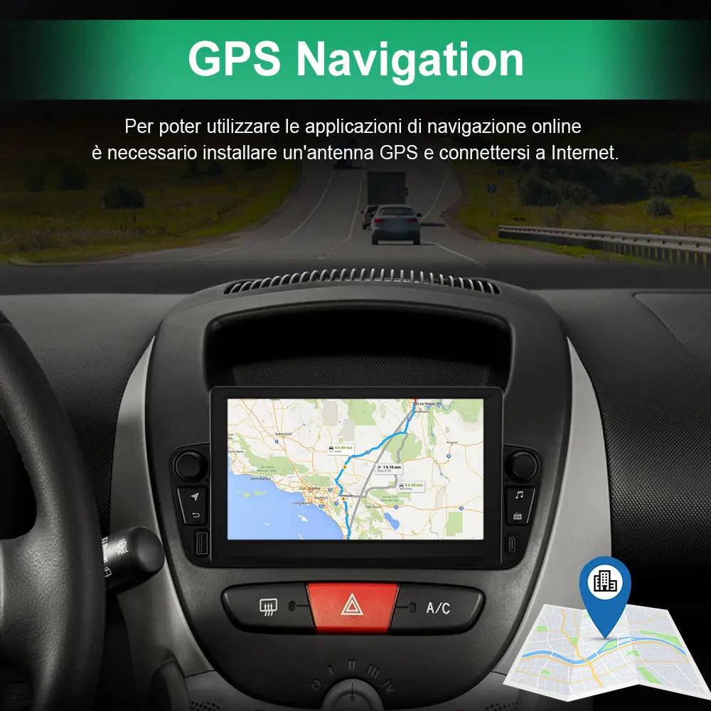 AWESAFE Android 13 2G+64G Autoradio per Peugeot 107 Toyota Aygo Citroen C1 2005 - 2014,con Wireless Carplay e Android Auto,7 Pollici Touchscreen Radio con WiFi GPS DSP AWESAFE