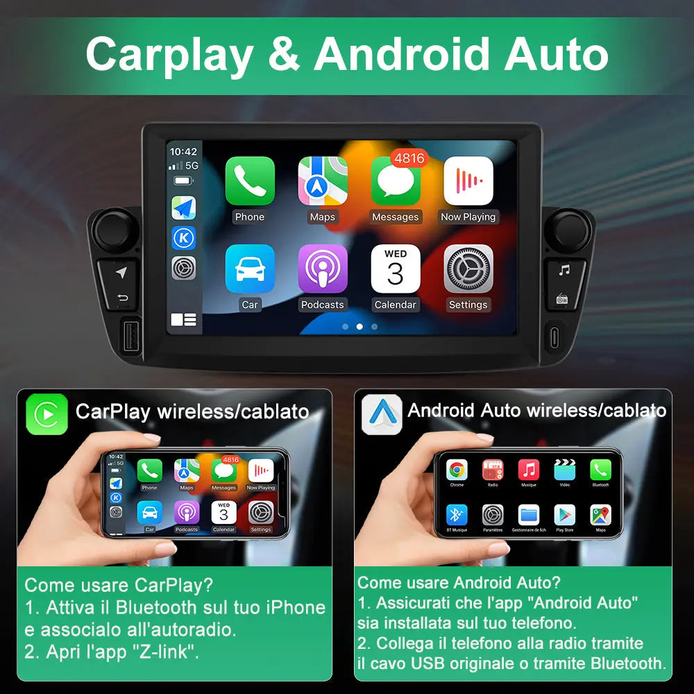 AWESAFE Android 13 2G+64G Autoradio per Peugeot 107 Toyota Aygo Citroen C1 2005 - 2014,con Wireless Carplay e Android Auto,7 Pollici Touchscreen Radio con WiFi GPS DSP AWESAFE