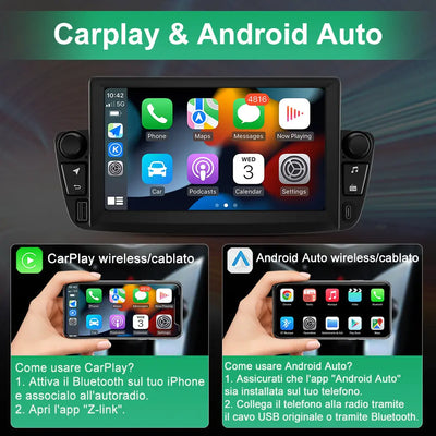 AWESAFE Android 13 2G+64G Autoradio per Peugeot 107 Toyota Aygo Citroen C1 2005 - 2014,con Wireless Carplay e Android Auto,7 Pollici Touchscreen Radio con WiFi GPS DSP AWESAFE