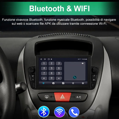 AWESAFE Android 13 2G+64G Autoradio per Peugeot 107 Toyota Aygo Citroen C1 2005 - 2014,con Wireless Carplay e Android Auto,7 Pollici Touchscreen Radio con WiFi GPS DSP AWESAFE