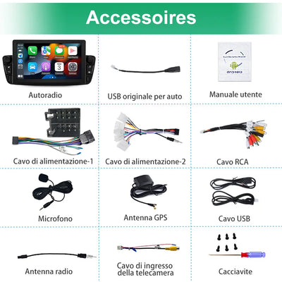 AWESAFE Android 13 2G+64G Autoradio per Peugeot 107 Toyota Aygo Citroen C1 2005 - 2014,con Wireless Carplay e Android Auto,7 Pollici Touchscreen Radio con WiFi GPS DSP AWESAFE