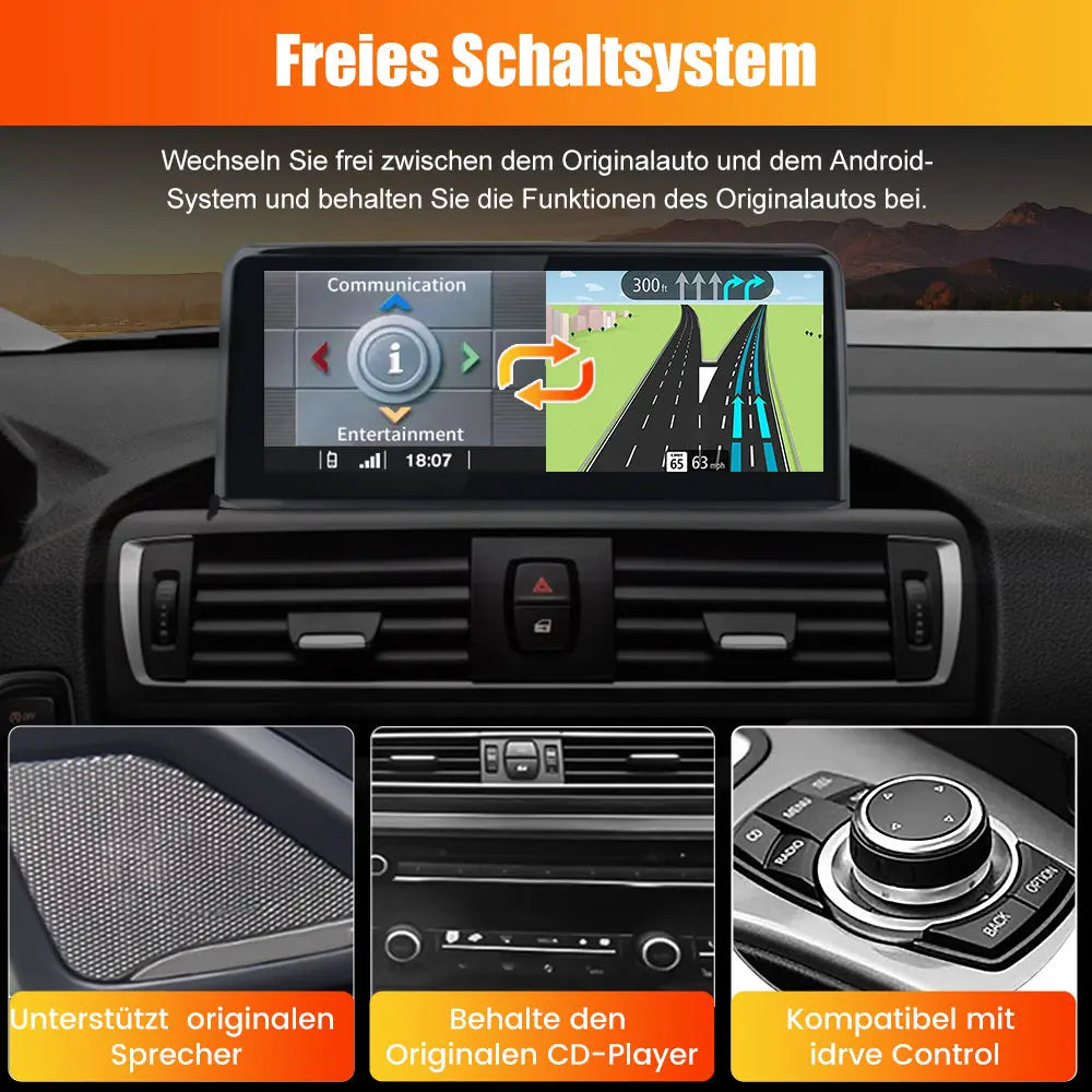 AWESAFE Android 13 2G+8G Autoradio Stéréo 10,25 pouces avec CarPlay et Android Auto pour BMW Série 1 F20/F21 système NBT (2012-2016) AWESAFE