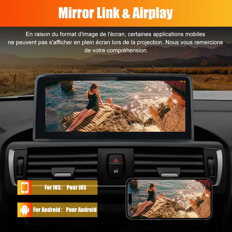 AWESAFE Android 13 2G+8G Autoradio Stéréo 10,25 pouces avec CarPlay et Android Auto pour BMW Série 1 F20/F21 système NBT (2012-2016) AWESAFE