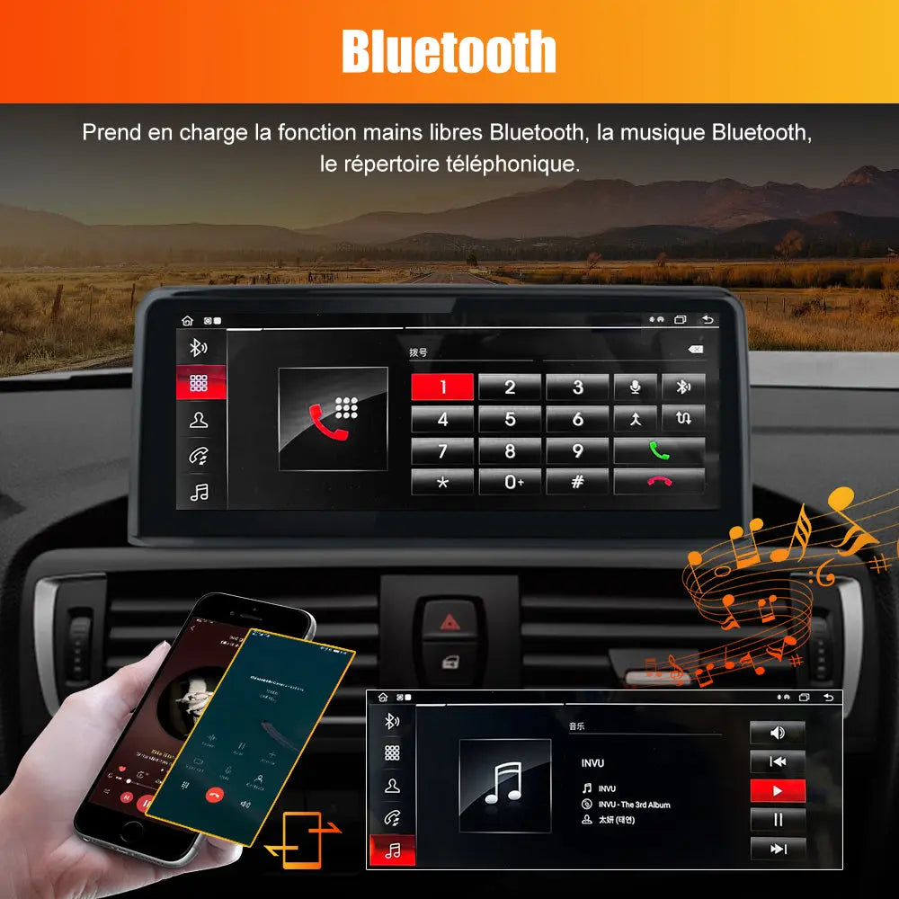 AWESAFE Android 13 2G+8G Autoradio Stéréo 10,25 pouces avec CarPlay et Android Auto pour BMW Série 1 F20/F21 système NBT (2012-2016) AWESAFE