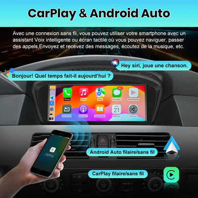 AWESAFE Android 13 2G+8G Autoradio Stéréo 8,8 pouces écran tactile avec Bluetooth, GPS, CarPlay et Android Auto pour BMW E60/E90 système CCC (2003-2008) AWESAFE SHOP