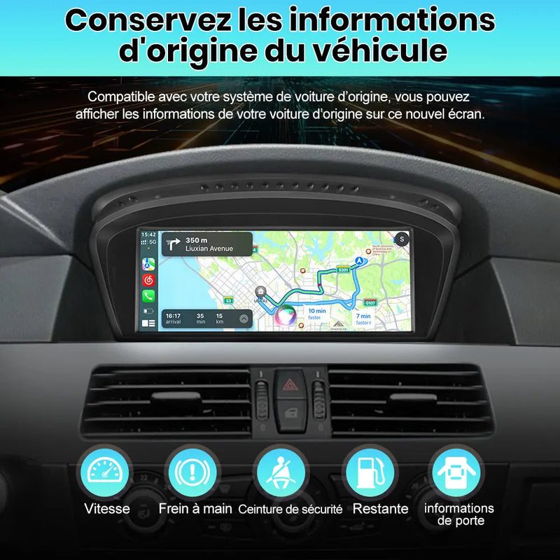 AWESAFE Android 13 2G+8G Autoradio Stéréo 8,8 pouces écran tactile avec Bluetooth, GPS, CarPlay et Android Auto pour BMW E60/E90 système CCC (2003-2008) AWESAFE SHOP