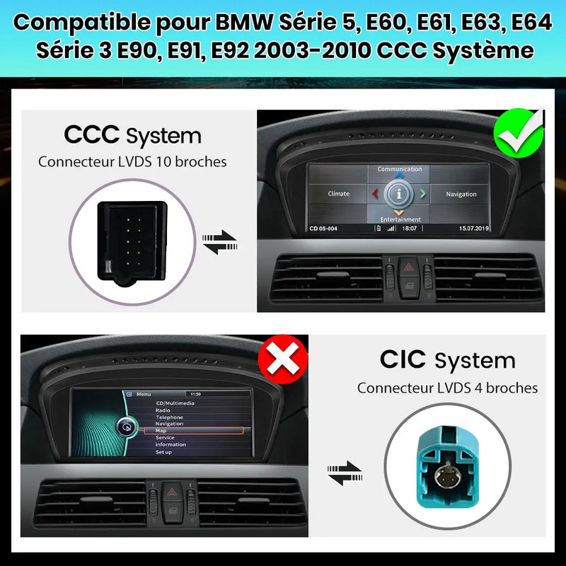 AWESAFE Android 13 2G+8G Autoradio Stéréo 8,8 pouces écran tactile avec Bluetooth, GPS, CarPlay et Android Auto pour BMW E60/E90 système CCC (2003-2008) AWESAFE SHOP