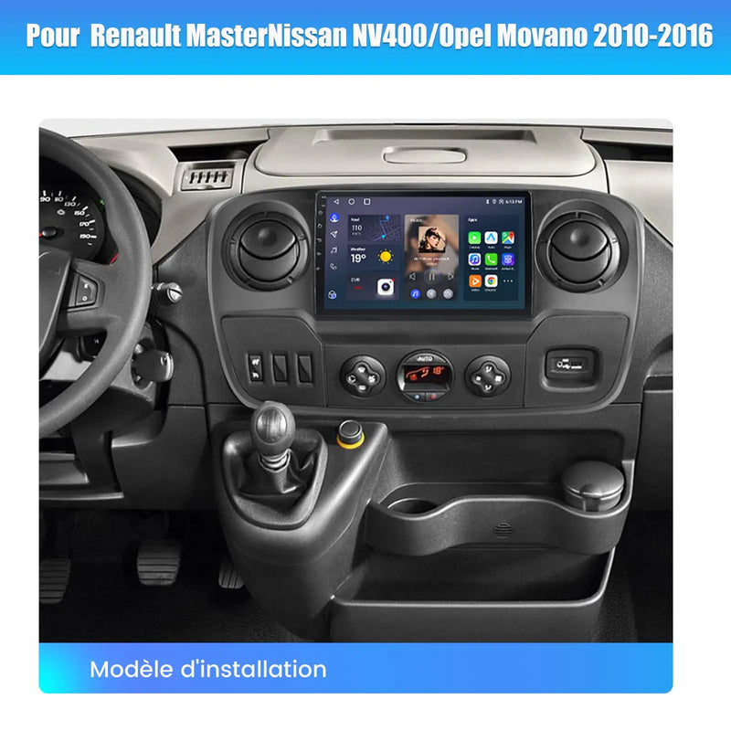 AWESAFE Android 13 Autoradio 10.1 pouces 4G 4+64 Go avec BT/DSP/Android Auto & CarPlay sans fil - pour Renault Master/Nissan NV400/0pel Movano 2010-2016 AWESAFE