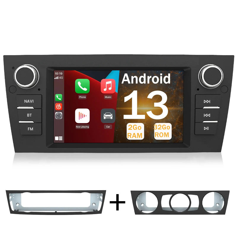 AWESAFE Android 13 Autoradio 7 Pouces Écran pour BMW Série3 E90 E91 E92 E93 [2Go+32Go] avec Carplay & Android Auto/ GPS Navigation Bluetooth /FM /RDS AWESAFE