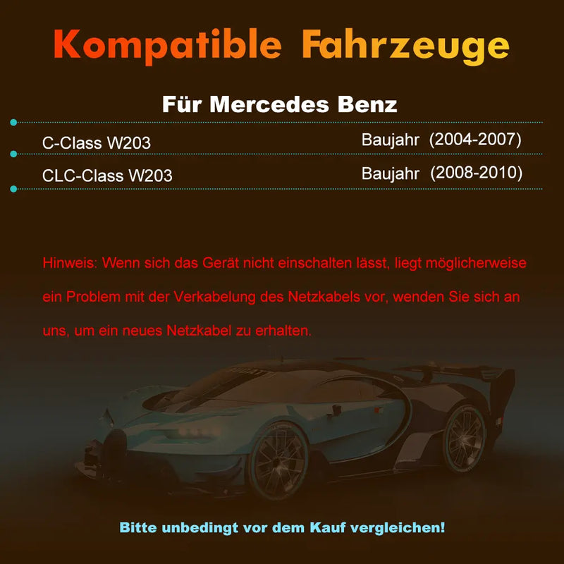 AWESAFE Android 13 Autoradio 7-Zoll Touchscreen 2+32GB für Mercedes-Benz C-Klasse W203/CLC-Klasse W203 mit Bluetooth, UKW-Radio, DSP,RDS, CarPlay & Android Auto AWESAFE