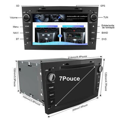 AWESAFE Android 13 Autoradio 7 pouces 2Go +32 Go avec WiFi /Bluetooth/DSP/FM/AM - pour Opel AWESAFE