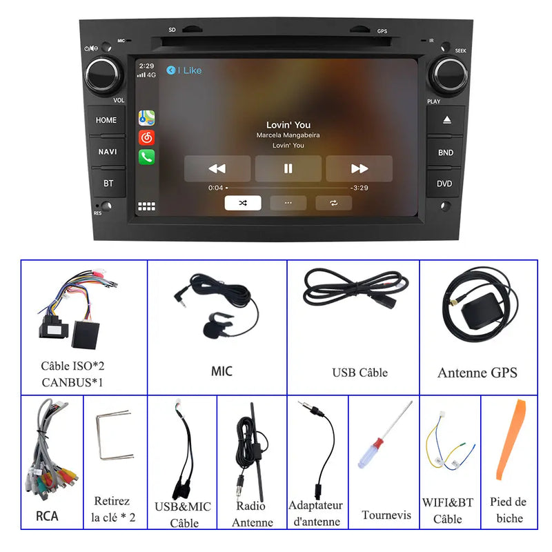 AWESAFE Android 13 Autoradio 7 pouces 2Go +32 Go avec WiFi /Bluetooth/DSP/FM/AM - pour Opel AWESAFE