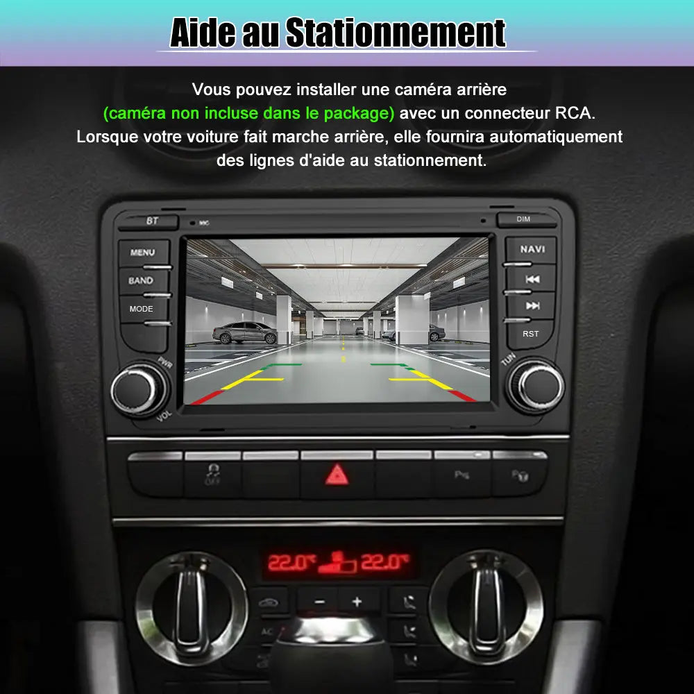 AWESAFE Android 13 Autoradio 7 pouces 2+64Go avec Caméra de Recul/Bluetooth/DSP/FM/AM/Android Auto & CarPlay sans fil - pour Audi A3/S3/RS3 2003-2012 AWESAFE