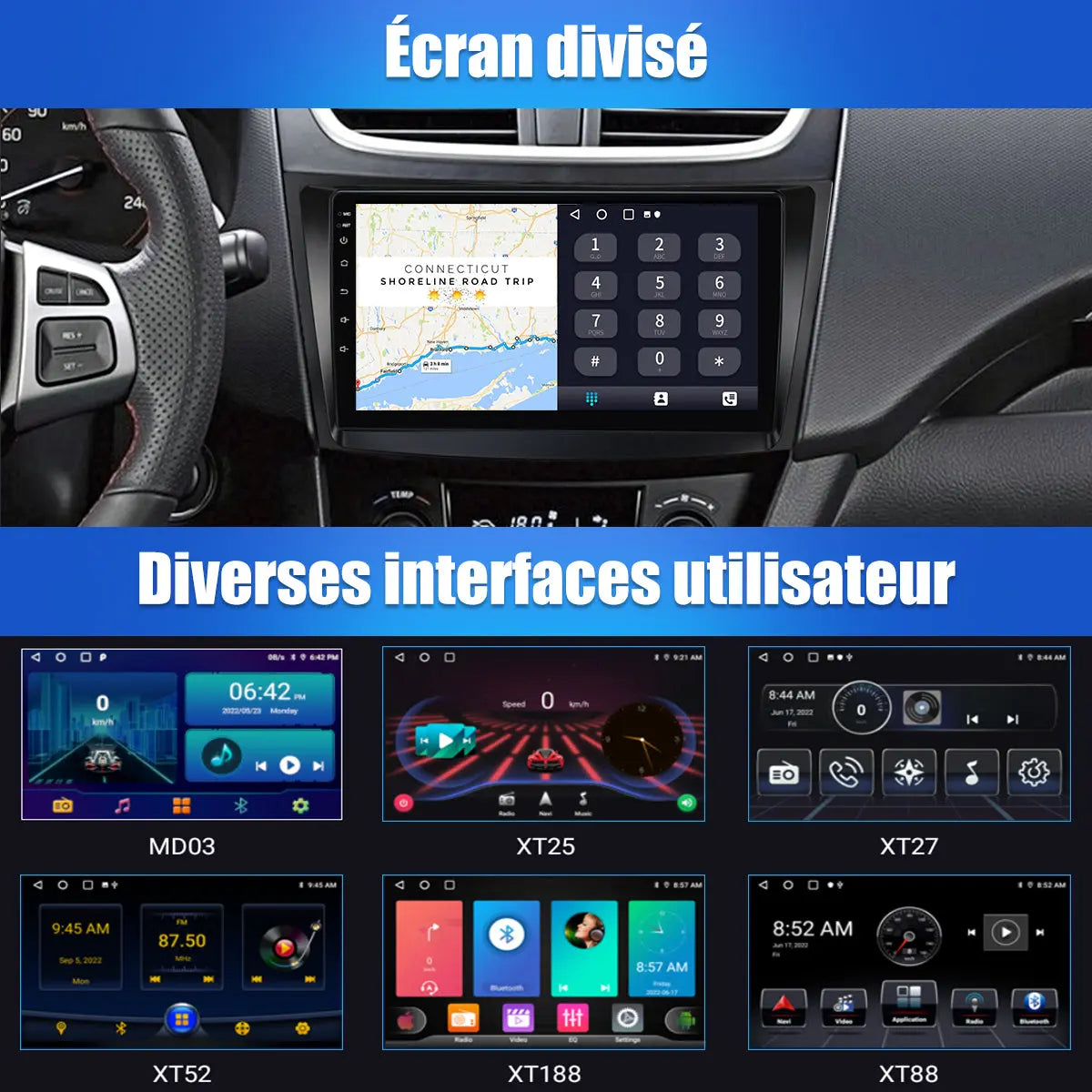 AWESAFE Android 13 Autoradio 9 pouces 2Go + 32 Go avec WiFi /Bluetooth/DSP/Android Auto & CarPlay sans fil - pour Suzuki Swift (2010-2017) AWESAFE