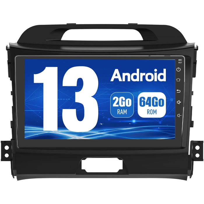AWESAFE Android 13 Autoradio 9 pouces 2Go +64 Go avec WiFi /Bluetooth/DSP/Android Auto & CarPlay sans fil - pour Kia Sportage 3  (2010-2016) AWESAFE