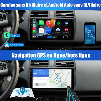 AWESAFE Android 13 Autoradio 9 pouces 2Go +64 Go avec WiFi /Bluetooth/DSP/Android Auto & CarPlay sans fil - pour Suzuki Swift (2005-2010) AWESAFE
