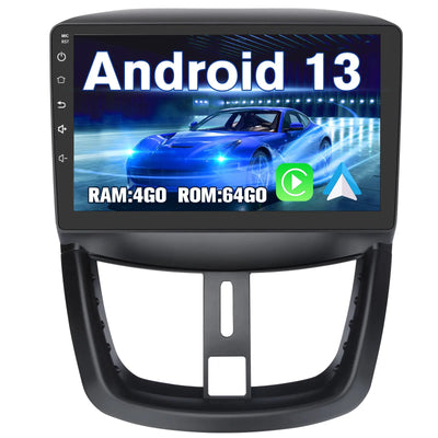 AWESAFE Android 13 Autoradio Stereo 9-Zoll Touchscreen für Peugeot 207 2006-2015 mit Bluetooth, 4G, UKW-Radio, Apple CarPlay & Android Auto AWESAFE