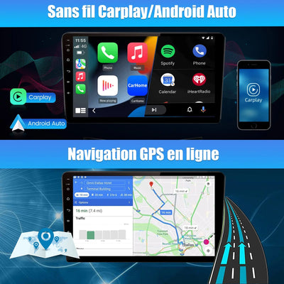 AWESAFE Android 13 Autoradio Stereo 9-Zoll Touchscreen für Peugeot 207 2006-2015 mit Bluetooth, 4G, UKW-Radio, Apple CarPlay & Android Auto AWESAFE