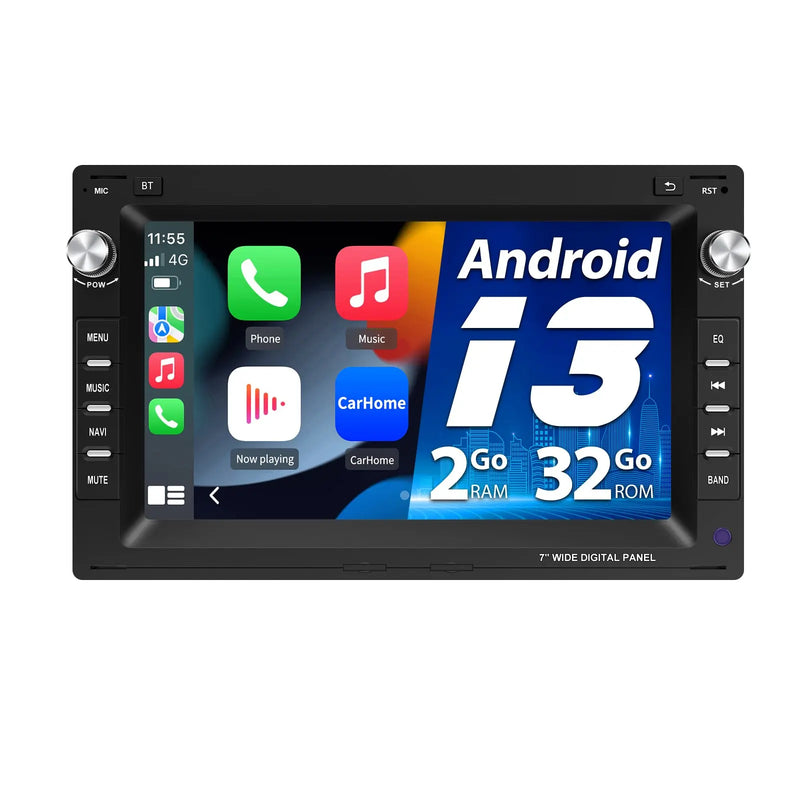 AWESAFE Android 13 Autoradio [2Go + 32Go] avec écran tactile 7 pouces pour VW Passat B5, Golf, Polo MK4, T5, Ibiza 6L, etc. Compatible Volkswagen avec Bluetooth, Wi-Fi, GPS, CarPlay et Android Auto AWESAFE SHOP
