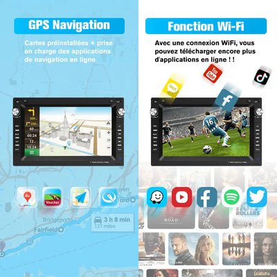 AWESAFE Android 13 Autoradio [2Go + 32Go] avec écran tactile 7 pouces pour VW Passat B5, Golf, Polo MK4, T5, Ibiza 6L, etc. Compatible Volkswagen avec Bluetooth, Wi-Fi, GPS, CarPlay et Android Auto AWESAFE SHOP