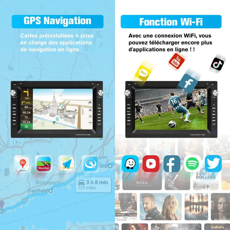 AWESAFE Android 13 Autoradio [2Go + 32Go] avec écran tactile 7 pouces pour VW Passat B5, Golf, Polo MK4, T5, Ibiza 6L, etc. Compatible Volkswagen avec Bluetooth, Wi-Fi, GPS, CarPlay et Android Auto AWESAFE SHOP