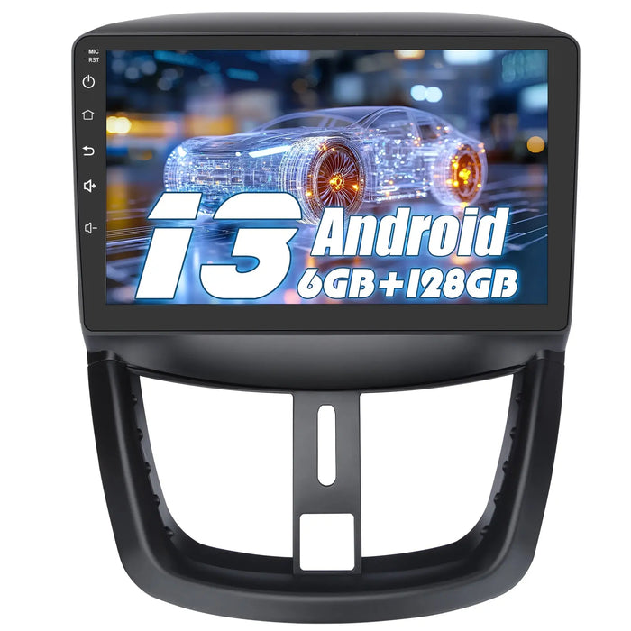 AWESAFE Android 13 Autoradio mit 9-Zoll-Touchscreen,6GB RAM +128GB Speicher für Peugeot 207 2006-2015,– Bluetooth, DSP, 4G, CarPlay & Android Auto AWESAFE