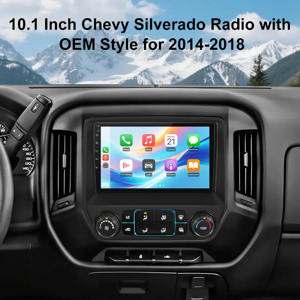 AWESAFE Android 13 Car Radio Stereo 10.1 Inch for Chevy Silverado GMC 2014-2018 AWESAFE