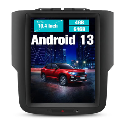 AWESAFE Android 13 Car Radio Stereo Compatible for Dodge Ram 2013-2018 1500 2500 3500 10.4 Inch T Style Bluetooth Radio with CarPlay & Andriod Auto GPS Navigation DSP AWESAFE
