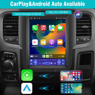 AWESAFE Android 13 Car Radio Stereo Compatible for Dodge Ram 2013-2018 1500 2500 3500 10.4 Inch T Style Bluetooth Radio with CarPlay & Andriod Auto GPS Navigation DSP AWESAFE