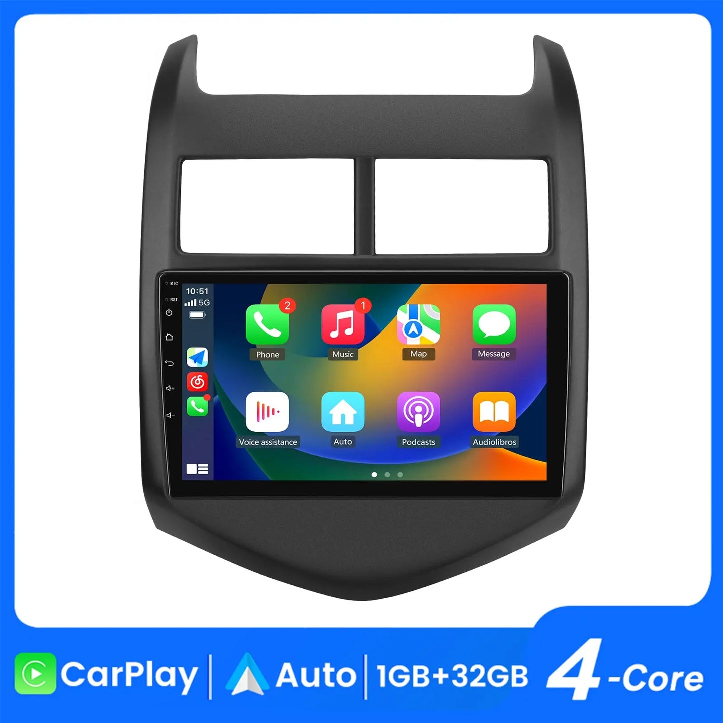 AWESAFE Android 13 Car Radio Stereo For Chevrolet Aveo Sonic 2011-2015 with Built-in Wireless Apple CarPlay & Android Auto AWESAFE