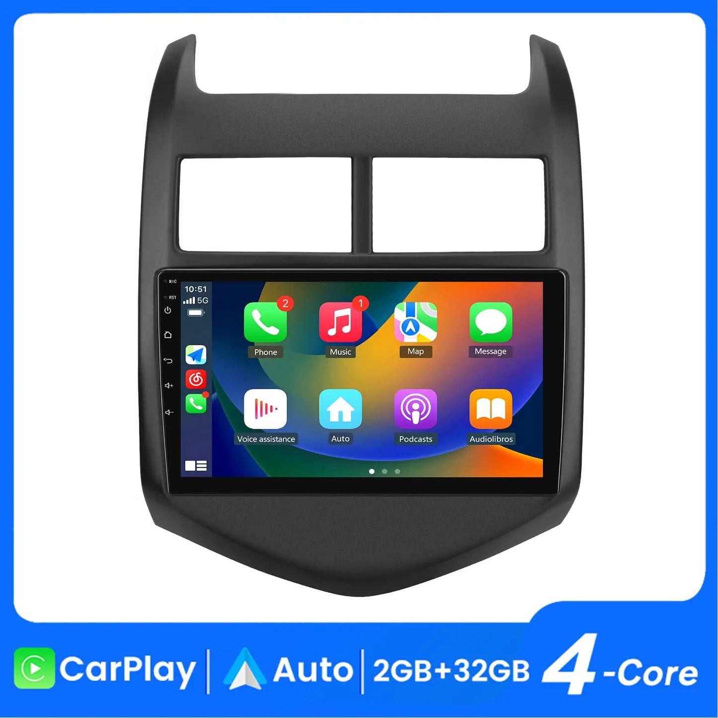 AWESAFE Android 13 Car Radio Stereo For Chevrolet Aveo Sonic 2011-2015 with Built-in Wireless Apple CarPlay & Android Auto AWESAFE