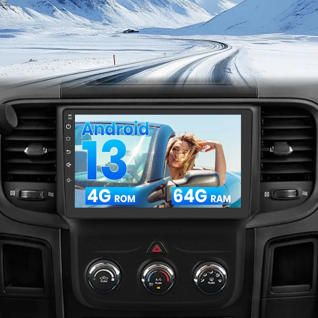 AWESAFE Android 13 Car Radio Stereo For Dodge Ram 1500 2500 3500 2013-2018,4+64G,with SWC/Bluetooth/GPS/Wireless CarPlay Android Auto AWESAFE