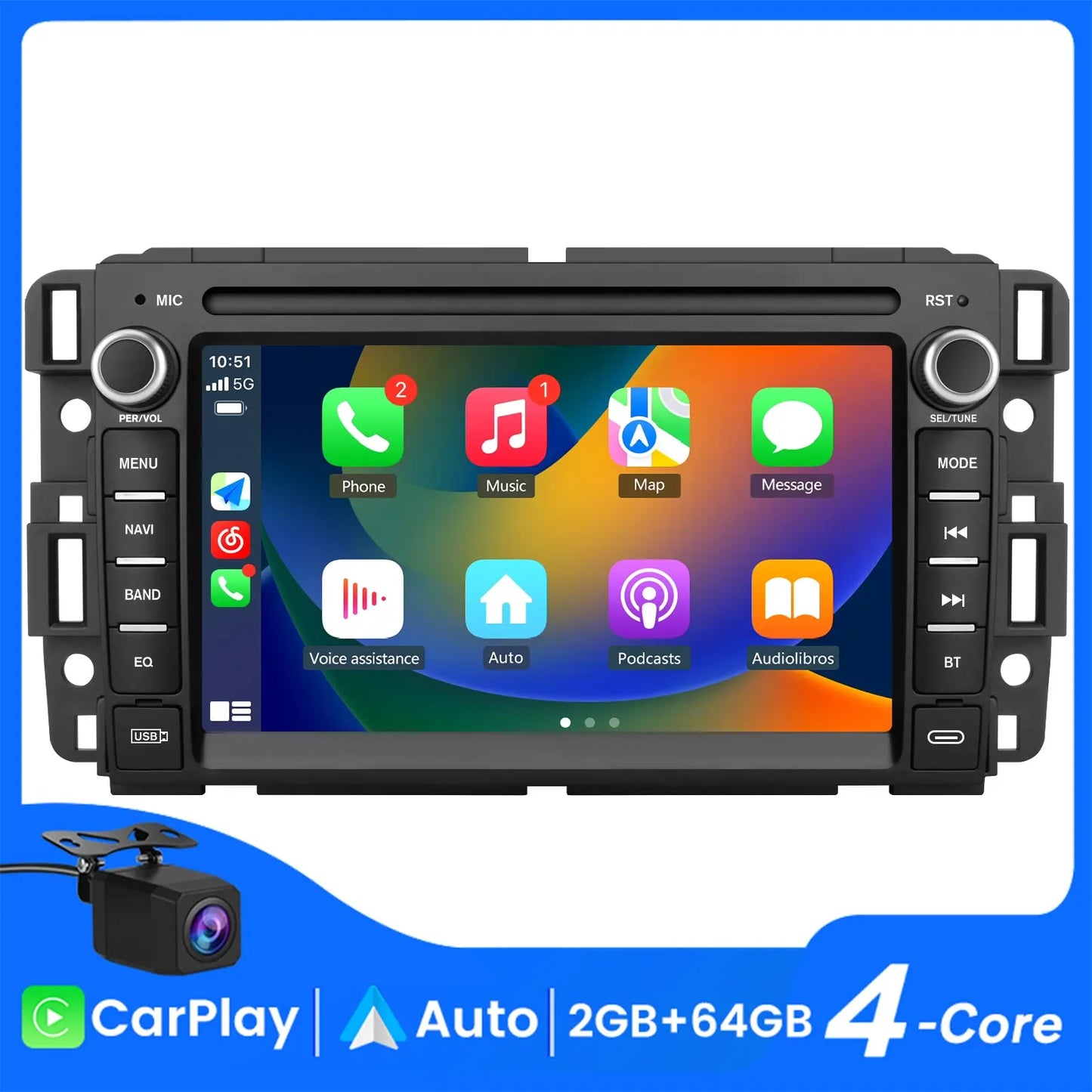 AWESAFE Android 13 Car Radio Stereo for Chevrolet Silverado Tahoe GMC Sierra Yukon 7 inch Touch Screen with Built-in Wireless Apple CarPlay & Android Auto AWESAFE