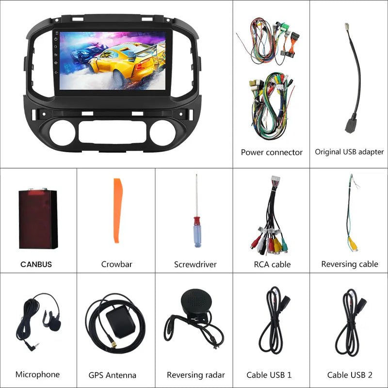 AWESAFE Android 13 Car Radio Stereo for Chevy Colorado 2015-2018 / GMC Canyon 2015-2019 with Built-in Wireless Apple CarPlay & Android Auto AWESAFE