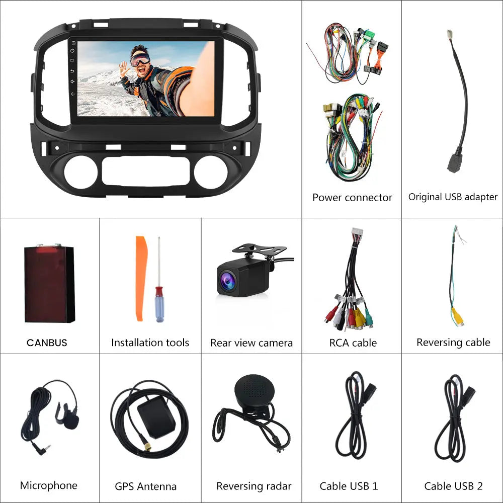 AWESAFE Android 13 Car Radio Stereo for Chevy Colorado 2015-2018 / GMC Canyon 2015-2019 with Built-in Wireless Apple CarPlay & Android Auto AWESAFE