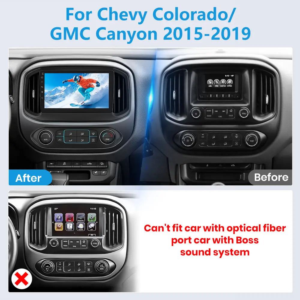 AWESAFE Android 13 Car Radio Stereo for Chevy Colorado 2015-2018 / GMC Canyon 2015-2019 with Built-in Wireless Apple CarPlay & Android Auto AWESAFE