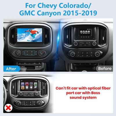 AWESAFE Android 13 Car Radio Stereo for Chevy Colorado 2015-2018 / GMC Canyon 2015-2019 with Built-in Wireless Apple CarPlay & Android Auto AWESAFE
