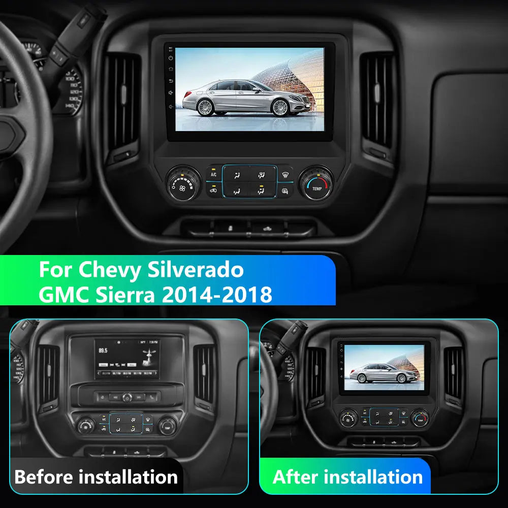 AWESAFE Android 13 Car Radio Stereo for Chevy Silverado GMC Sierra 2014-2018 with Built-in Wireless Apple CarPlay & Android Auto AWESAFE