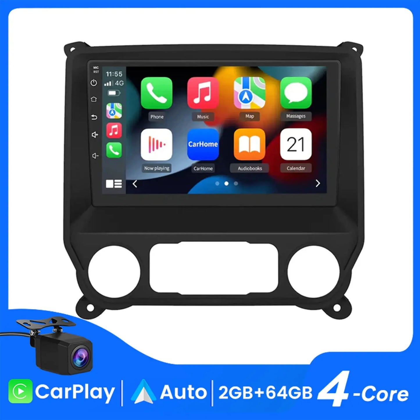 AWESAFE Android 13 Car Radio Stereo for Chevy Silverado GMC Sierra 2014-2018 with Built-in Wireless Apple CarPlay & Android Auto AWESAFE