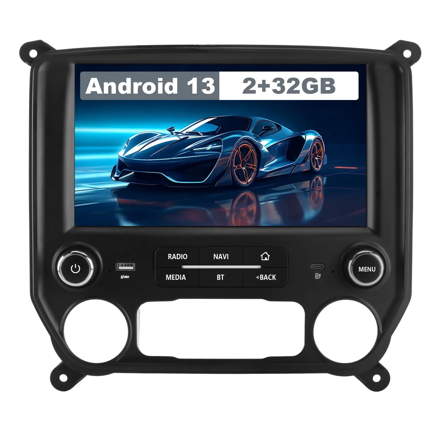 AWESAFE Android 13 Car Radio Stereo for Chevy Silverado GMC Sierra 2014-2018 with Built-in Wireless Apple CarPlay & Android Auto AWESAFE