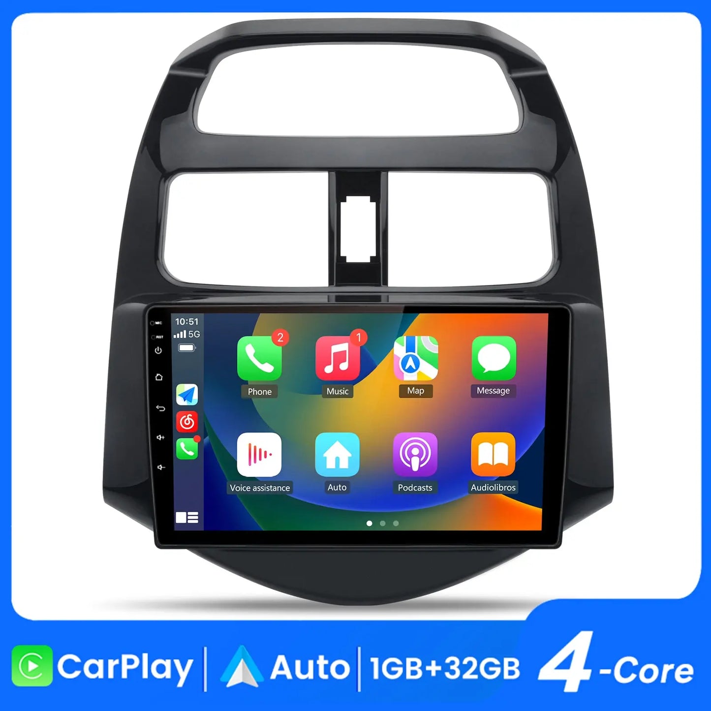 AWESAFE Android 13 Car Radio Stereo for Chevy Spark 2013-2015 with Built-in Wireless Apple CarPlay & Android Auto AWESAFE